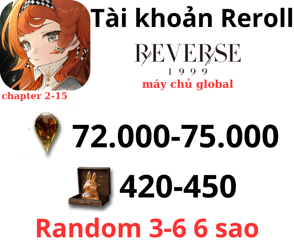 Reverse: 1999 Reroll 72k - 75k Crystal